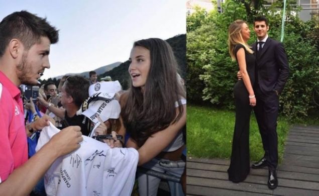 Alvaro Morata, Juventus'ta oynadığı dönemde kendisinden imza isteyen hayranı Alice Campello'yla dünya evine girdi.
