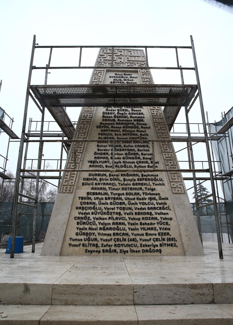 Antn  yznde, 15 Temmuz ehitlerinin isimleri alfabetik sraya gre listelendi.