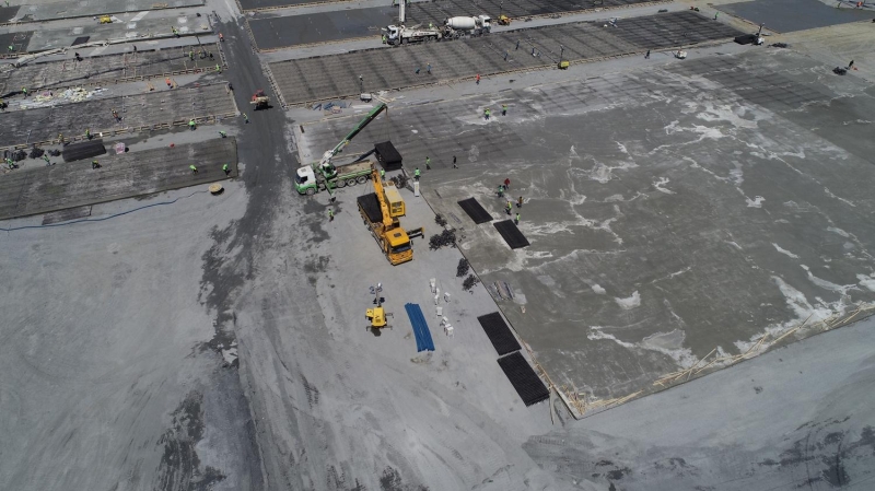 <p>Hastane inaatndaki almalarn son durumu havadan grntlendi.</p>