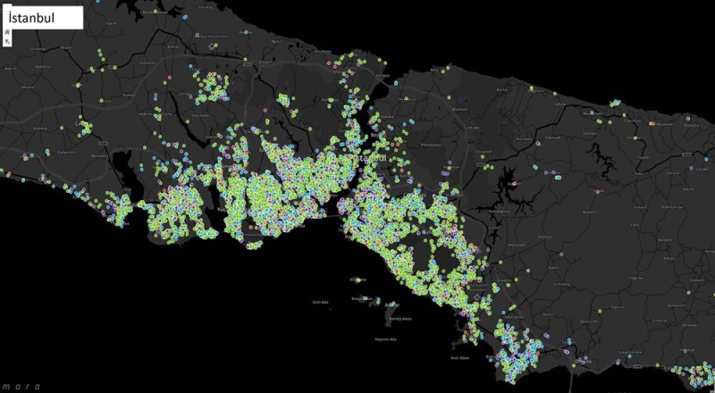 <p>Ayrca vakann salk durumu 4 ayr balkta renklerle gsterilip haritada iaretleniyor.</p>
