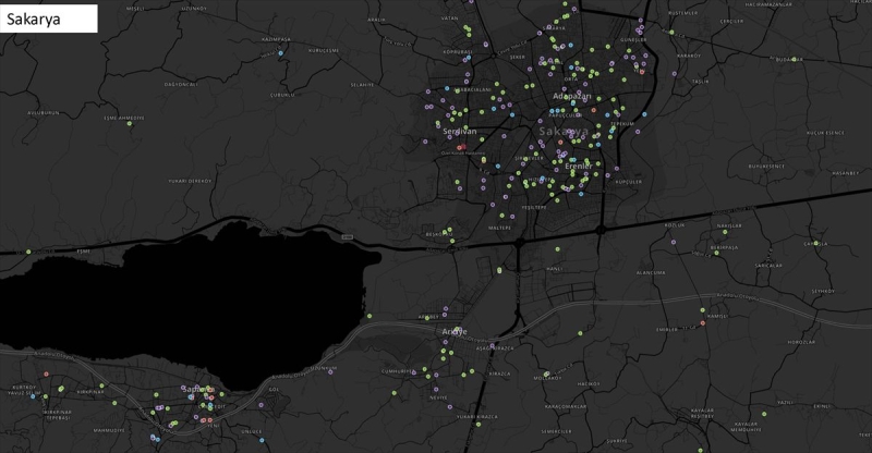 <b>SAKARYA KORONAVRS HARTASI VAKA DAILIMI</b>