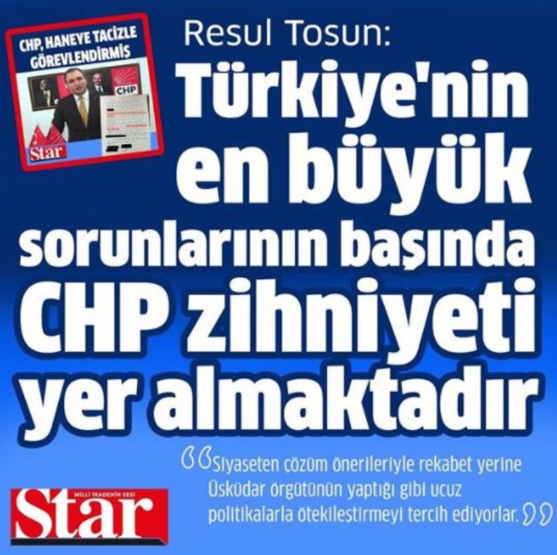 <p><b>'UCUZ POLİTİKALARLA ÖTEKİLEŞTİRMEYİ TERCİH EDİYORLAR'</b></p><p><br></p><p>Türkiye'nin en büyük sorunlarının başında CHP zihniyeti yer almaktadır. Siyaseten çözüm önerileriyle rekabet yerine Üsküdar örgütünün yaptığı gibi ucuz politikalarla ötekileştirmeyi tercih ediyorlar.</p>