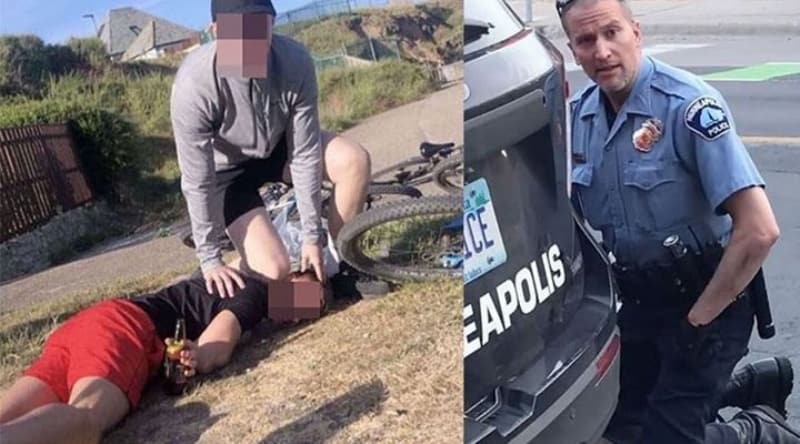 <p>İngiltere'de Floyd'un ölüm anını canlandıran gençler gözaltına alındı.</p>