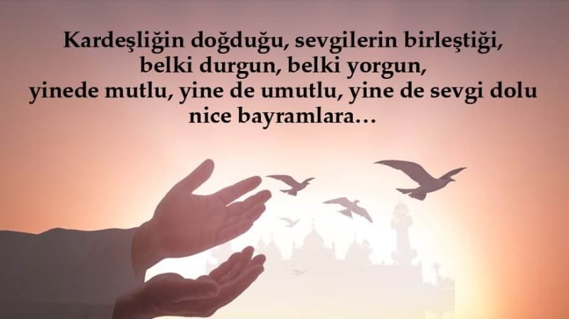 <p>Allah’n rahmeti ve bereketi zerine olsun. Sana gelen her iyilik Allah ’tan, btn ktlkler nefsindendir. Yuvan huzurlu, kalbin Allah ile dolu olsun. Bayramn mbarek olsun.</p>