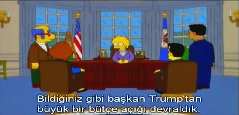 <p class='MsoNormal'>Simpsons'a göre de Trump’tan sonra Amerika’nın başkanı bir kadın olacak.</p>