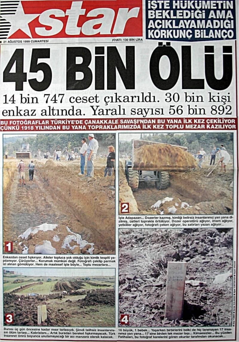 Türkiye'yi yasa boğan 17 Ağustos 1999 depreminin ağır ...