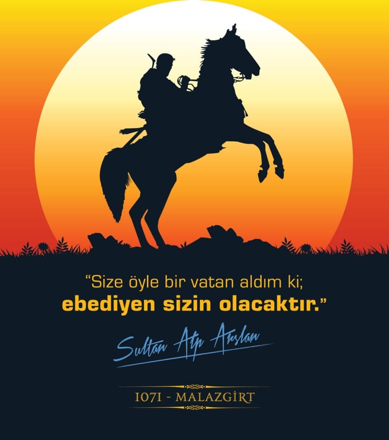 <p>Sultan Alparslan'ın önderliğinde ve liderliğindeki Türk Ordusu'nun, sayıca kendinden kat kat üstün olan Bizans ordusu karşısında elde ettiği kahramanlık destanı olan Malazgirt Zaferinin 949. yılını kutlarım.</p>