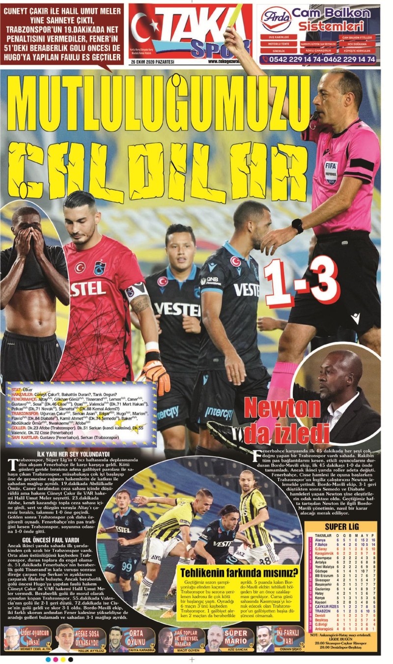 <p>Taka gazetesi, “Mutluluğumuzu çaldılar, Newton da izledi”, başlıklarıyla haberi okuyucularına aktardı. </p>