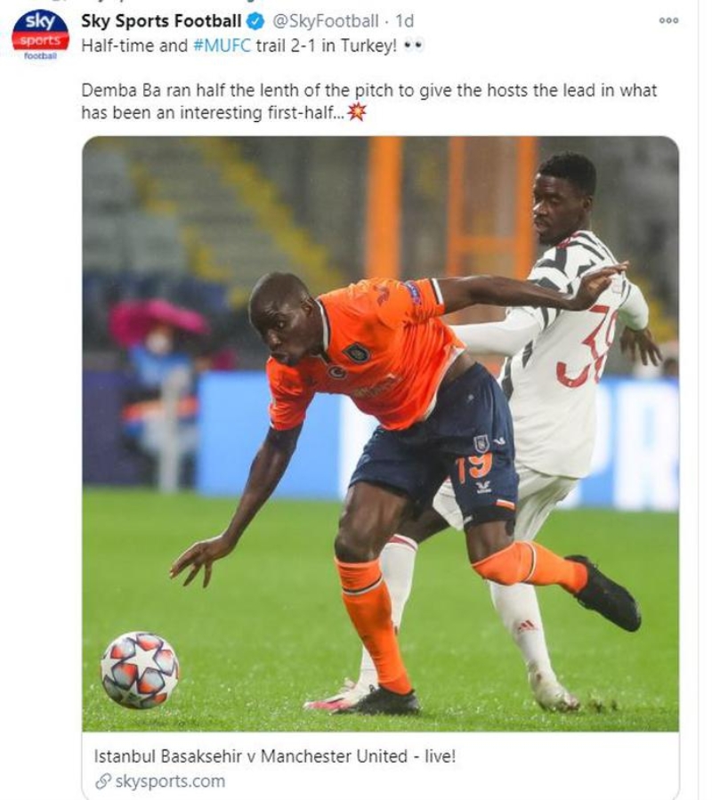 <p><b>'DEMBA BA EV SAHB EKB NE GEREN GOL YARI SAHADAN FAZLA KOARAK ATTI. OK LGN BR LK YARI OLUYOR'</b><br></p><p>SkySports da, United savunmasnn brakt bolua deindi.</p>