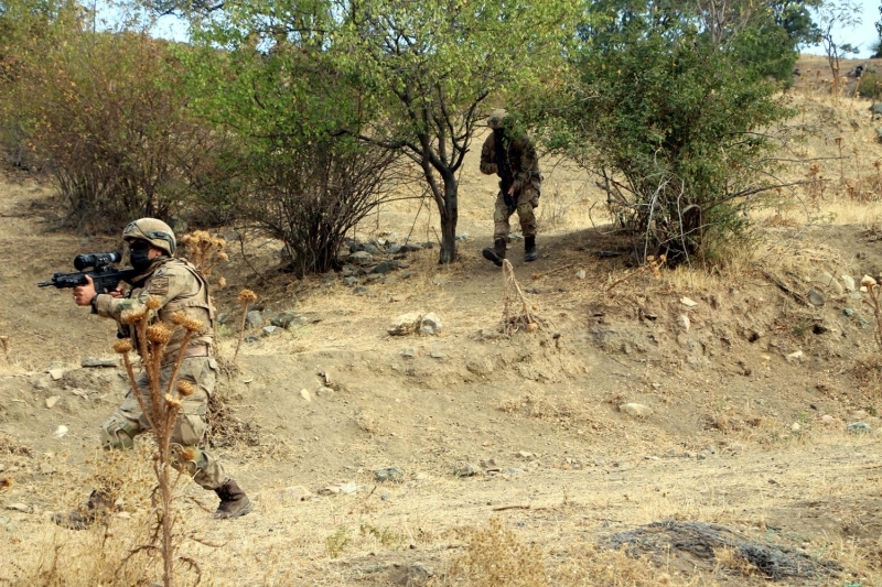 <p>Senaryo gereği, Tokat Jandarma Bölge Komutanlığı tarafından yapılan istihbarat çalışmalarında, Kesikkaya mevkisinde yayla evinde 2 terörist olduğu bilgisine ulaşıldı. </p>