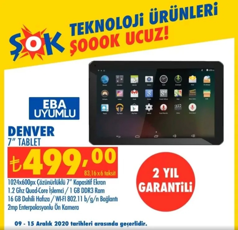 <p>Denver 7' Tablet 499 TL</p>