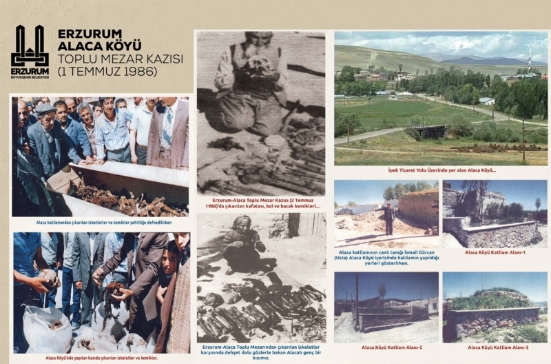 <p>Ermeni çeteleri Doğu'da, Erzurum'da, Cinis'te, Tazegül'de, Alaca ve Ilıca'da, Tepeköy'de, Dutçu'da, Yanıkdere'de, Karskapı'da, Osman Ağa ve Mürsel Paşa konaklarında, Firdevsoğlu Kışlası'nda, Yeşilyayla'da, Hasankale'de, Tımar'da, Köprüköy ve Horasan'da Müslüman Türk soykırımı gerçekleştirmiştir.' ifadelerini kullandı.</p>