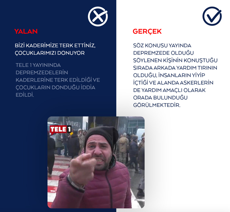 <p>Tele 1 yayınında depremzedelerin kaderlerine terk edildiği ve çocukların donduğu iddia edildi.</p>