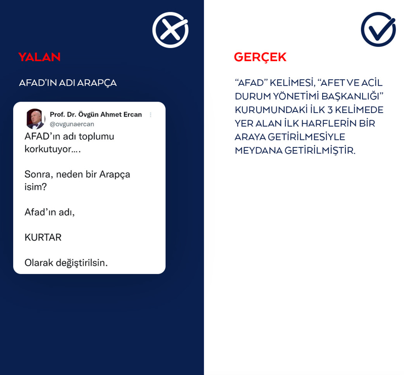 <header><p><strong>AFAD kelimesinin Arapça olduğu iddiası</strong></p></header>