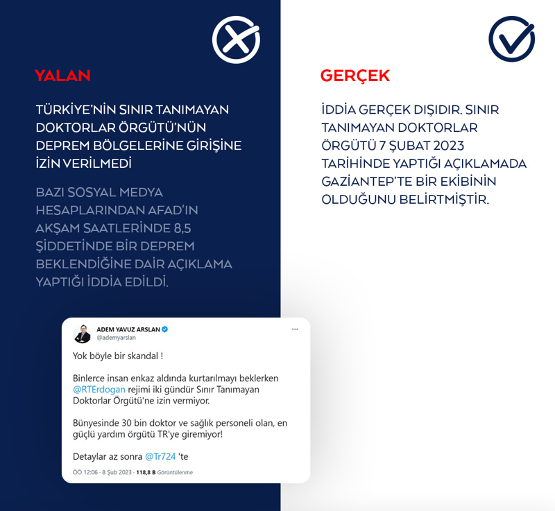 <p>Bazı sosyal medya hesaplarından AFAD'ın akşam saatlerinde 8,5 şiddetinde bir deprem beklendiğine dair açıklama yaptığı iddia edildi.</p>