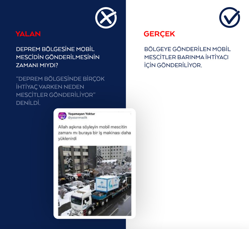 <p><b>'Deprem bölgesinde birçok ihtiyaç varken neden mescitler gönderiliyor' denildi.</b></p>