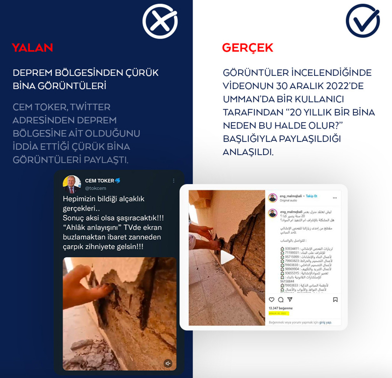 <p>Cem Toker, Twitter adresinden deprem bölgesine ait olduğunu iddia ettiği çürük bina görüntüleri paylaştı.</p>