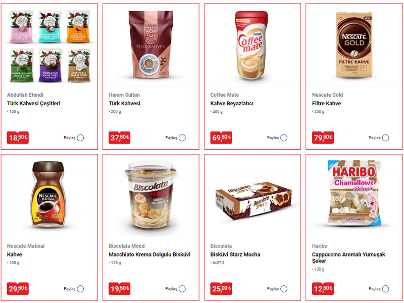 <p>Ayrca; Kak ikolata 14,50 TL, Calve Sos eitleri 29,75 TL, Sinangil 10 Kg Un 112,50 TL, Bizebi 1 Kg Pirin Baldo 39 TL, Superfresh 1 Kg Mant 29,75 TL, Nutfest 400 gr Ceviz i 84,50 TL, Nutfest 150 gr Badem i 39,50 TL, Le'Cola 2,5 Litre ekersiz 21,50 TL, Arifolu Baharat eitleri 13,50 TL, Rize 1 Kg Siyah ay Karali 89,50 TL, Nutfest Kark Kuruyemi 44,50 TL, im %3 3 Kg Yal Yourt 79,50 TL, Nutfest 200 gr Soslu Msr 18,50 TL'den satlacak.</p>