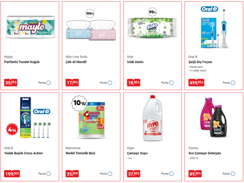 <p>Naturalove antal Makyaj Fras eitleri 55 TL, Ledolet Uzaktan Kumandal RGB erit Led 87,50 TL, Repute – Cronic Men Bay-Bayan Deodorant 32,50 TL, Comfort Family 5'li Kadn – Erkek Patik orap 39,50 TL, Roomstar 100 ml Bambu ubuklu Oda Kokusu 39,75 TL, Eyp Sabri Tuncer 700 ml Doal Zeytinyal ampuan 57,50 TL'den satlacak.</p>