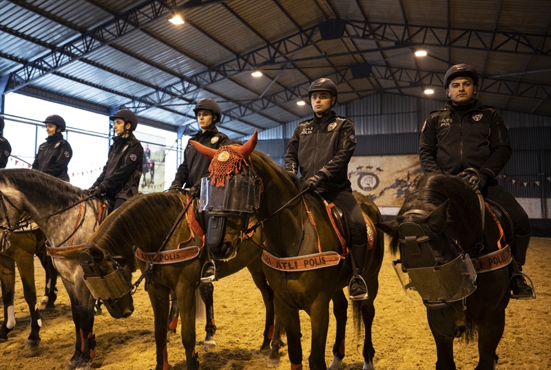 <p>Bu arada, sosyalleşmesi için uzun süreli bir eğitimden geçen atlar, 'selam verme' gibi komutları da gerçekleştiriyor.</p>