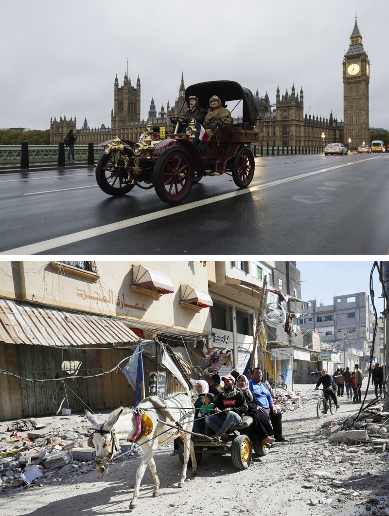<p>İngiltere'nin başkenti Londra'da düzenlenen antika otomobil yarışı Hyde Park'ta başlayarak İngiltere'nin güneyindeki kıyı kenti Brighton'da son buldu. Dünyanın en uzun süredir devam eden otomobil kutlaması olan etkinliğe 1905'ten önce üretilmiş 350'den fazla araç katıldı (üstte). <br><br>İsrail ordusunun Gazze Şeridi'ne yönelik havadan, denizden ve karadan düzenlediği saldırıları devam ederken Nuseyrat Mülteci Kampı'na düzenlenen saldırı sonucu çok sayıda bina ağır hasar gördü. Saldırı sonucu Filistinliler, bölgeyi terk etti (altta). </p>