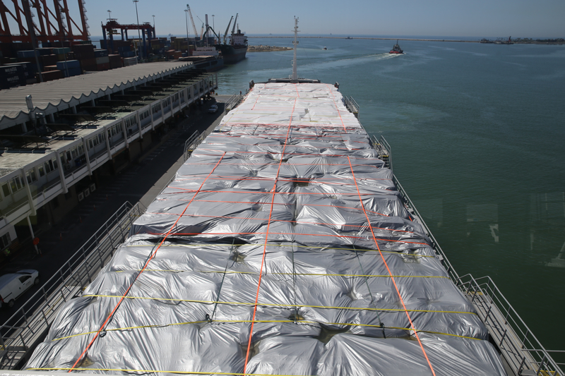 <p>Limana yanaşacak gemiden indirilecek insani yardım malzemeleri, tırlarla Refah Sınır Kapısı'na taşınacak.</p>