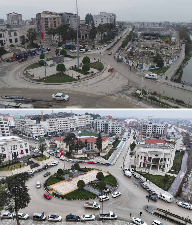 <p>Cumhuriyet Meydan� �n�nde yer alan ve restorasyon �al��malar�yla yeniden aya�a kald�r�larak hizmete al�nan tarihi Meclis binas�n�n depremin ard�ndan kaydedilen karelere g�re 3 y�ll�k de�i�imi 2026'da ayn� a��dan dronla g�r�nt�lendi.</p>