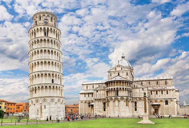 Basilica and the leaning tower, Pisa, Italy     