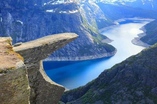 Trolltunga rock, Ringedalsvatnet lake, Norway     