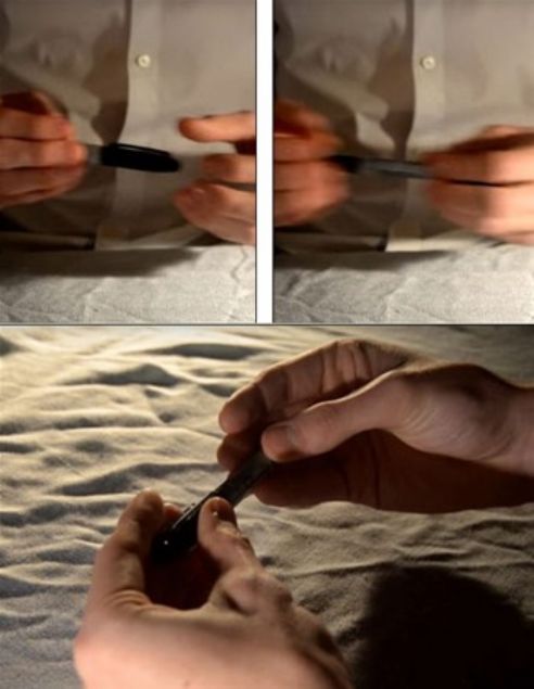 Kalemi bytme numaras. Srr ise kalemin bir tarafn parmaklarn arkasna gizlemeyi baarmak..   