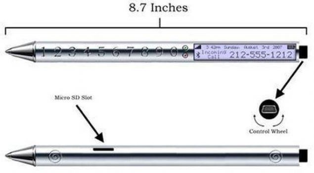 Uzaktan bakldnda kaleme benzeyen bu zel tasarm aslnda bir cep telefonu. Ekran ise kalemin zerindeki ufak bir blmede yer alyor. Tu takm da ekrann hemen yannda bulunuyor.      