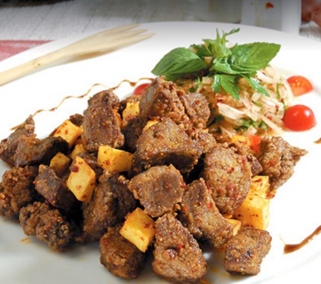                                                                 Terbiyeli Cier Tava :Soan ve tuz ile terbiye edilen cier zeytinyanda kzartlarak servis edilirdi                                                          