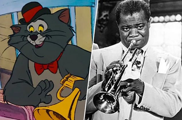 Timsah Louis, Prenses ve Kurbaa<br><br>  nl caz trompetisi Louis Armstrong, Disney tarafndan yine trompeti olarak fakat bir kedide varolacakken son anda proje geri ekilmitir. Ancak Prenses ve Kurbaa (2009)'daki trompet alan Timsah Louis karakteri sayesinde sanatya ve trompetine sayg duruunda bulunulmutur.     