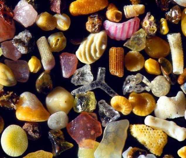 Kum taneleri mikroskop alt�nda b�yle g�r�n�r.     