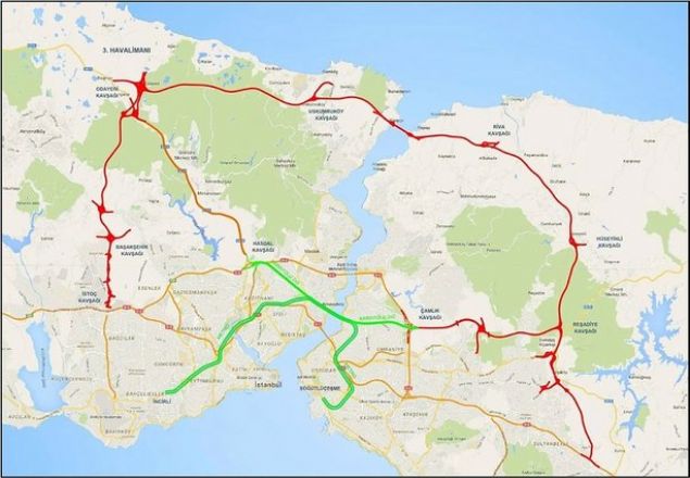 Tnelin orta blmnde demiryolu, st ve alt katlarda ise lastik tekerlekli ara geiine uygun iki eritli yol yer alacak. 