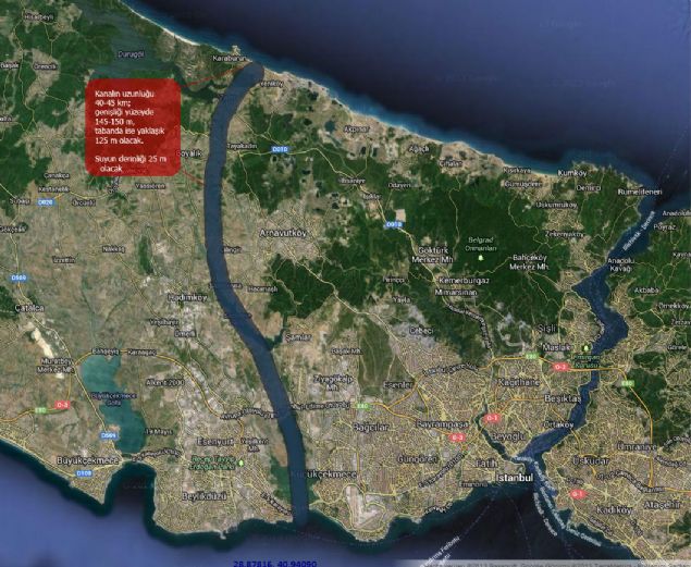 Proje alan�, Arnavutk�y (28,6 km) K���k�ekmece (7 km), Ba�ak�ehir (6,5 km) ve Avc�lar (3,1 km) il�e s�n�rlar� i�inde.  