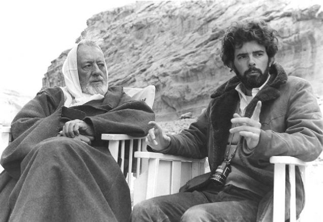                                                                 Alec Guinness ve George Lucas (1977)                                                           