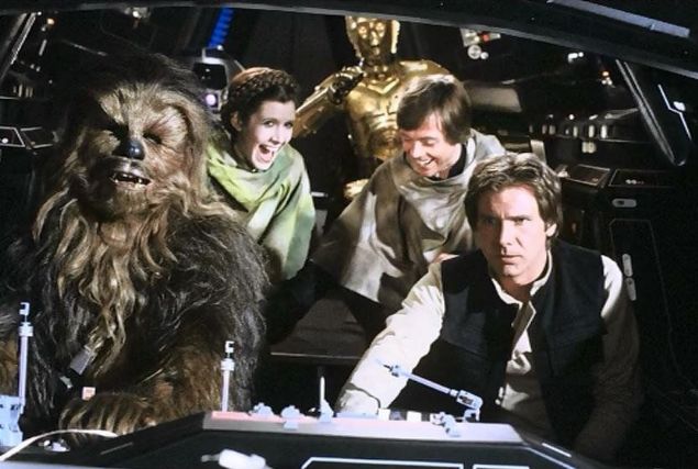                                                                 Harrison Ford, Anthony Daniels, Carrie Fisher, Mark Hamill ve Peter Mayhew / Star Wars: Episode VI - Return of the Jedi (1983)                                                           