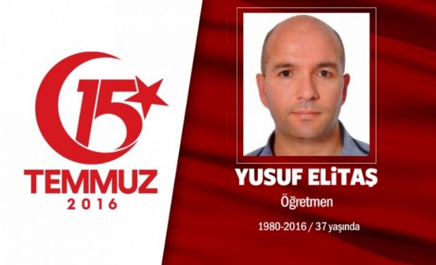 37 yandaki retmen Yusuf Elita Ankara'da retmenlik yapyordu. Evli ve 2 ocuk babasyd. 15 Temmuz darbe giriimi gecesi ehit olan tek retmen oldu. Altnda Erturul Gazi Ortaokulu'nda Mdr yardmcl yapan Yusuf Elita, Cumhurbakanl evresinde helikopterden atlan kurunlarn hedefi oldu, ehadet erbetini iti.ehit Yusuf Elita'n cenazesi Ankara Karyaka Mezarl'nda son yolculuuna uurland.         