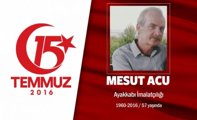 Emekli Astsubay Mesut Uca, 1960 ylnda Ankarada dodu. Uzun yllar Trk Silahl Kuvvetleri bnyesinde altktan sonra emekli oldu. Ayakkab imalatl yapan Mesut Uca, 56 yana ramen darbe giriimi gecesi direnmek zere sokaa kt. Mesut Uca, 15 Temmuz gecesi Genelkurmay Bakanln igale eden darbecilerin at ate sonucu ehit oldu. 56 yandaki Mesut Uca, evli ve 4 ocuk babasyd. ehit Mesut Uca, 15 Temmuzda ehit olan 9 kahramanla birlikte yan yana Ankara Karyaka Mezarlna defnedild                  