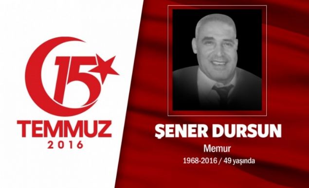 ener Dursun Memur 15 Temmuz gecesi FET tarafndan gerekletirilen darbe giriimi srasnda, amcas Mikail Dursun ile beraber Cumhurbakanl Klliyesine doru yola kan ener Dursun, Dikimevinden Kzlaya gidii kapatan tanklar nedeniyle Klliyeye ulaamad. Binlerce insann topland blgede tanklara kar direnen 48 yandaki ener Dursunun kalbi bu yaananlara dayanamad ve hastaneye kaldrld. Kalp krizi geiren Dursunun ailesine gece 01.30 sralarnda haber verildi. Dursun, hastanede ehit oldu.   