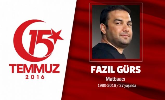 36 yandaki Fazl Grs Ankarada matbaaclkla urayordu. 15 Temmuz gecesi akrabalaryla birlikte darbecilere kar direnmek iin sokaa kt. Ankarada Shhiyede hain darbecilerin kulland tanklarn sktrmas sonucu ehit dt. ehit Grsn einin babas da ehit denler arasndayd. ehidin ei, Haklarmz helal ettik ve daha sonra haber alamadk. Kardeim verecek bir canmz var demiti. ifadesini kulland. Grsn cenazesinde, 6 yandaki olu mer babasnn Trk bayrakl tabutuna sarlarak pt. Fazl Grs, Ankara Karyaka Mezarlnda son yolculuuna uurland.                 