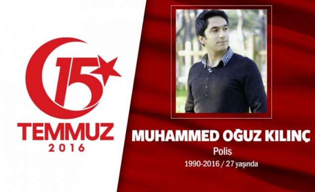 26 yandaki Antalyal polis memuru Muhammet Ouz Kln, stanbul stihbarat ube Mdrlnden geici grev iin Ankaraya gitmiti. 15 Temmuz darbe giriimi gecesi Ankara Emniyet Mdrln hainlere kar savundu. Polis babasna telefonda, Gereini yapacaz dedi. Grev yerini bir an bile terk etmedi, darbecilerin ele geirdii helikopterden alan ate sonucu ehit oldu. Babas Emniyet-Sen Genel Bakan Yardmcs polis memuru Zeki Kln, Artk ben de bir ehit babasym. Kendisiyle onur ve gurur duyduum, canm olum dedi. ehit polis memuru Ouz Kln, memleketi Antalyada son yolculuuna uurland. ehit Polis Muhammet Ouz Klnn ad memleketi Antalyadaki iki okulda yaayacak.       