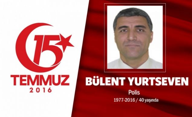 48 yandaki Blent Yurtseven, 25 yllk polis memuruydu. Idr doumlu polis memuru, evli ve 2 ocuk babasyd. Blent Yurtseven, Glba zel Hareket Daire Bakanl'nda bakomiserdi. 15 Temmuz gecesi hain darbe giriimini duyduktan sonra zel Harekat Daire Bakanl'na gitti. Darbecilerin ele geirdii sava uaklaryla saldrd zel Harekat Daire Bakanl'nda vcuduna isabet eden arapnel paralar nedeniyle ar yaraland. Kaldrld hastanede tm mdahalelere ramen bir gn sonra kurtarlamad ve ehadet erbetini iti. ehit Blent Yurtseven, Ankara Kocatepe Camii'nde dzenlenen cenaze treni sonras Cebeci Polis ehitlii'ne defnedildi.  