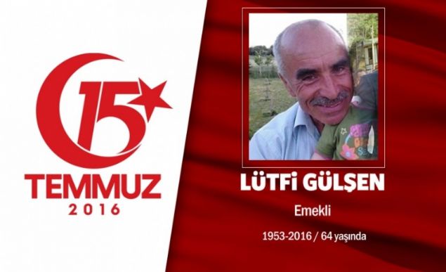 63 yandaki Ltfi Glen, emekliydi. Ankara Kzlcahamam'da yaayan Ltfi Glen, evli ve iki ocuk babasyd. Yaknlarna son szleri, 'Biz ehit olmak istiyoruz' oldu. 15 Temmuz gecesi, Cumhurbakan Erdoan'n ars sonras iki amcasnn oluyla sokaklara kt, yaklak 70 kilometre yol giderek direnie katld. Gece boyunca hain darbecilerden Cumhurbakanl Klliyesi'ni korudu, birok saldrdan kurtuldu. Ancak sabah saatlerinde Cumhurbakanl Klliyesi nnde darbecilerin gasp ettii sava uandan atlan bomba sonucu ehit oldu. ehit Ltfi Glen, kendisi gibi demokrasi ehidi iki amcasnn oluyla birlikte Ankara Kzlcahamam'da son yolculuuna uurland.                  