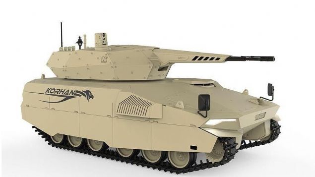 MLL DONANIM VE MHMMAT  <br><br>  KORHAN, muharebe sahas ihtiyalarn en ileri teknolojik olanaklardan yararlanarak karlamak zere gelitirdi. Yksek ate gcne sahip, gelimi hedef tespit ve takip sistemleriyle donatlan KORHAN, kendini koruma ve evresel farkndalk sistemleriyle kullanc ve sistem bekasn en st seviyede salayabiliyor.     Sistemde, ana silah olarak yksek atm hzna sahip 35 milimetre top kullanlyor. Sz konusu top Makina ve Kimya Endstrisi Kurumu tarafndan retiliyor. KORHAN, herhangi bir da bamllk olmakszn Trkiye'de retilen 35 milimetre parackl mhimmat kullanma kabiliyetine sahip bulunuyor.     