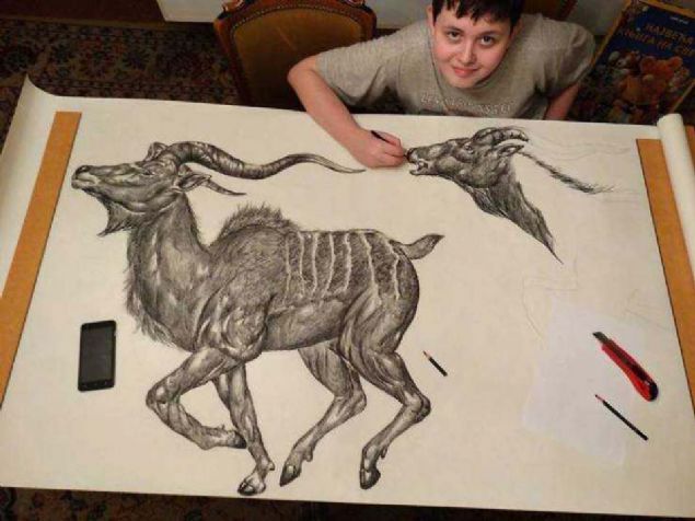 نقاشی جالب در دو سالگی و استادی در 16 سالگی+تصاویر 