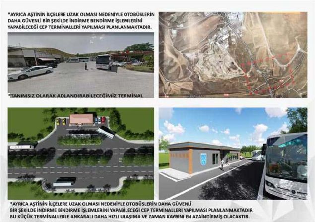 Ankara Dou - Bat Terminali ve Cep Terminalleri Projesi  <br><br>  Ankarada ehirler aras yolcu tamaclnn merkezi olarak AT kullanlmaktadr. Otobslerin ehir merkezine girmesi ve trafik younluunun artmasndan kaynakl olarak Ankarann dousu ve batsna terminaller ve bunlara destek amal da cep otogarlar yaplmas amalanmaktadr.   