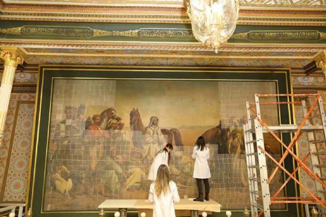 Eser zerinde u anda vernik zeri kir temizlii ve faceing (yzey koruma) ileminin geri alnma uygulamas yrtlyor. Tablonun 5 ay sonra yeni yerinde sanatseverlerle bulumas bekleniyor. 