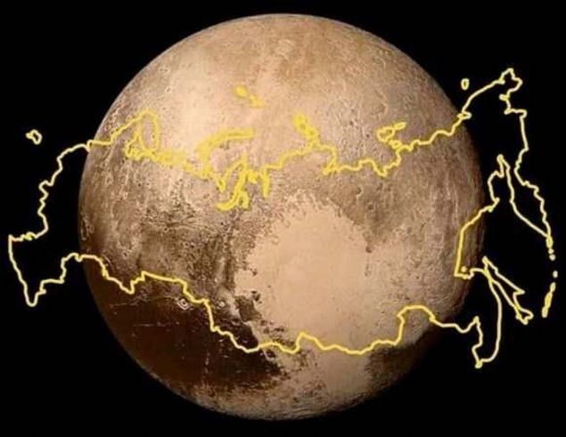 Rusya ve Pluto'nun yzey alan hacimlerinin karlatrlmas         